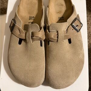 Birkenstock Boston Braid Size 41 Women’s 10 - 10.5. Suede Taupe